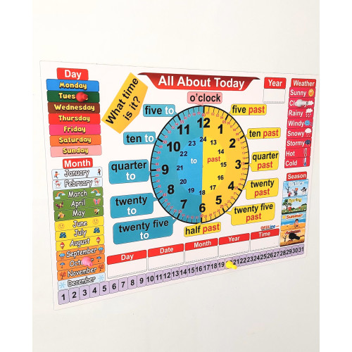 İngilizce Eğitici Manyetik Takvim - All About Today İngilizce Eğitici Manyetik Takvim - All About Today