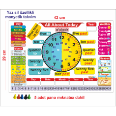 İngilizce Eğitici Manyetik Takvim - All About Today