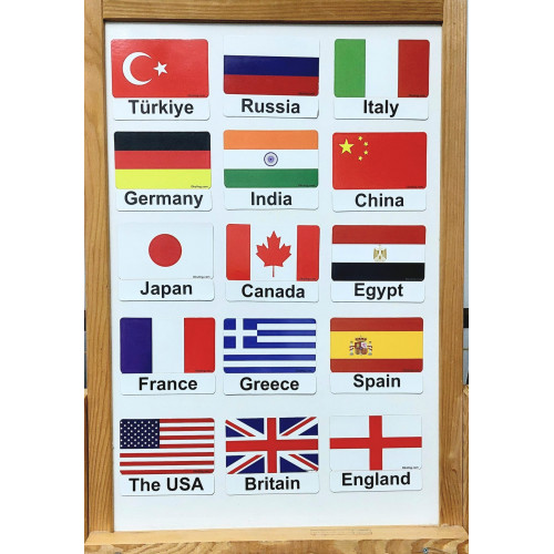 Countries - Ülkeler Manyetik İngilizce Kelime Kartları / Flashcards