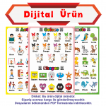 Dijital Ürün - Karekodlu - Seslendirmeli Okul Öncesi - İlkokul İngilizce Poster Seti - A4