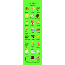 Food and Drinks Bookmark- Yiyecek ve İçecekler Kitap Ayracı