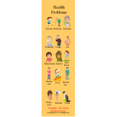 Health Problems Bookmark - Sağlık Sorunları Kitap Ayracı