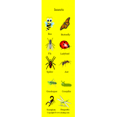 Insects Bookmark - Böcekler Kitap Ayracı