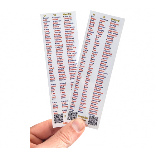 Regular ( Düzenli) and Irregular Verbs (Düzensiz Fiiler) Kitap Ayracı Regular ( Düzenli) and Irregular Verbs (Düzensiz Fiiler) Kitap Ayracı