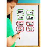 Like - don't like manyetik kelime kartları