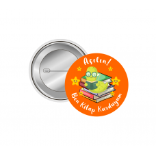 Ben Kitap Kurduyum Rozet - 44 mm