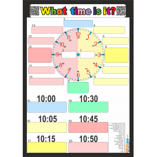 What time is it? - Saat Kaç? Yaz Sil - Karekodlu - Seslendirmeli