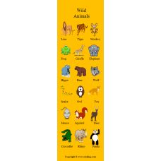 Wild Animals Bookmark - Vahşi Hayvanlar Kitap Ayracı