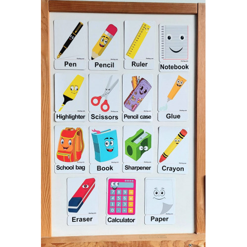 Classroom Objects - Sınıf Eşyaları Manyetik İngilizce Kelime Kartları / Flashcards