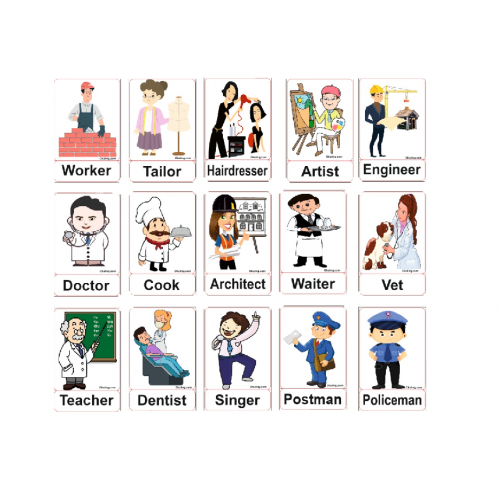Jobs - Meslekler Manyetik İngilizce Kelime Kartları 