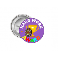 Hard Work Award İngilizce Motivasyon Rozeti - 44 mm