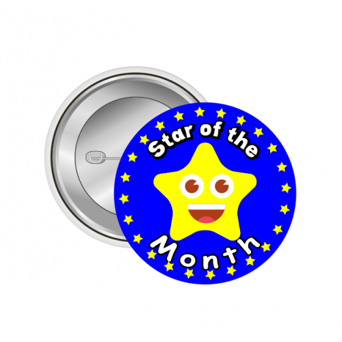 Star of the Month İngilizce Motivasyon Rozeti - 44 mm