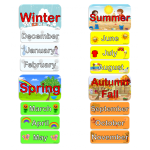 Months and Seasons - Aylar ve Mevsimler Manyetik İngilizce Kelime Kartları Months and Seasons - Aylar ve Mevsimler Manyetik İngilizce Kelime Kartları